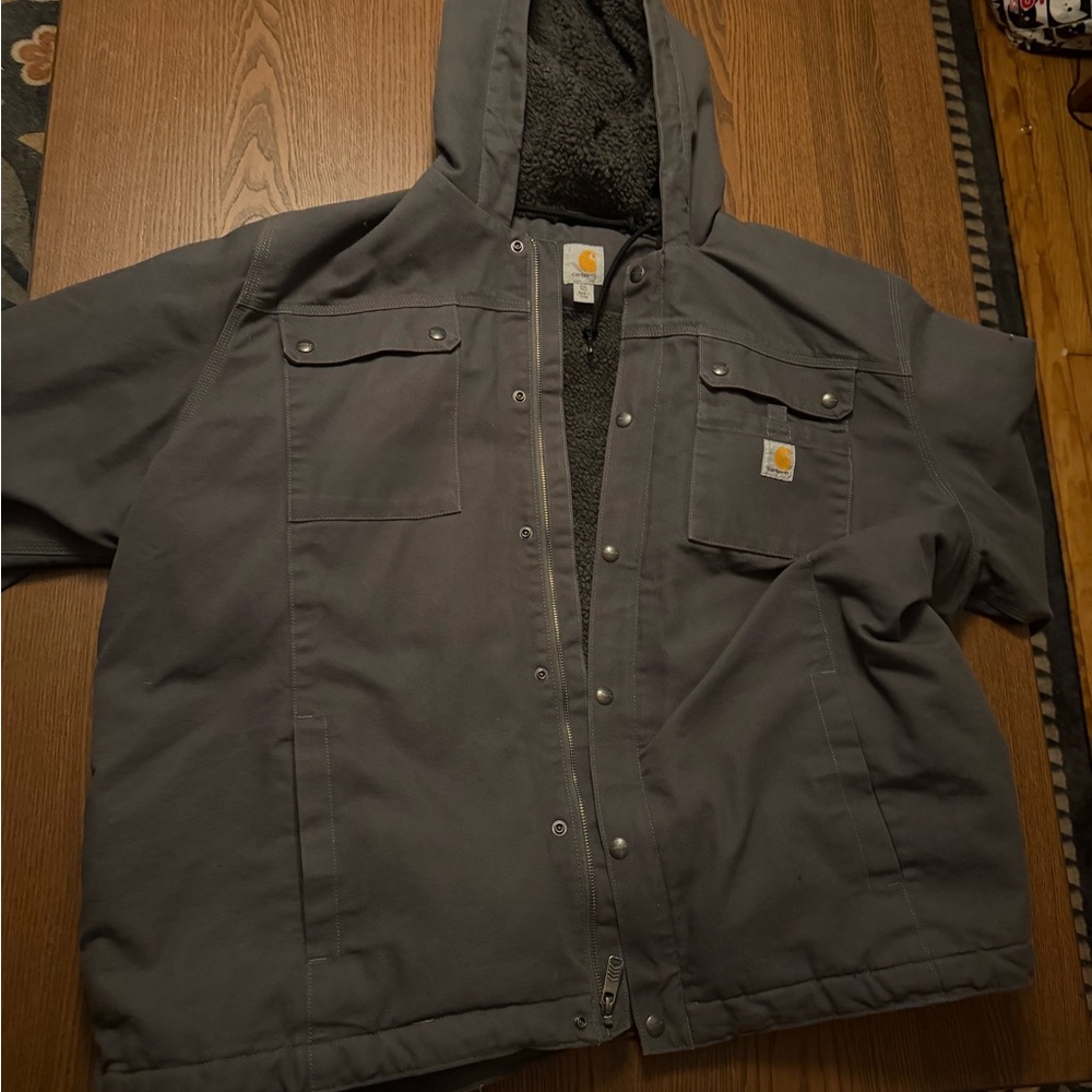 Carhartt Men's Sherpa-Lined Utility Jacket - Relaxed Fit - Washed Duck 2XL